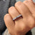 Marquise and round diamond wedding band in white gold.
