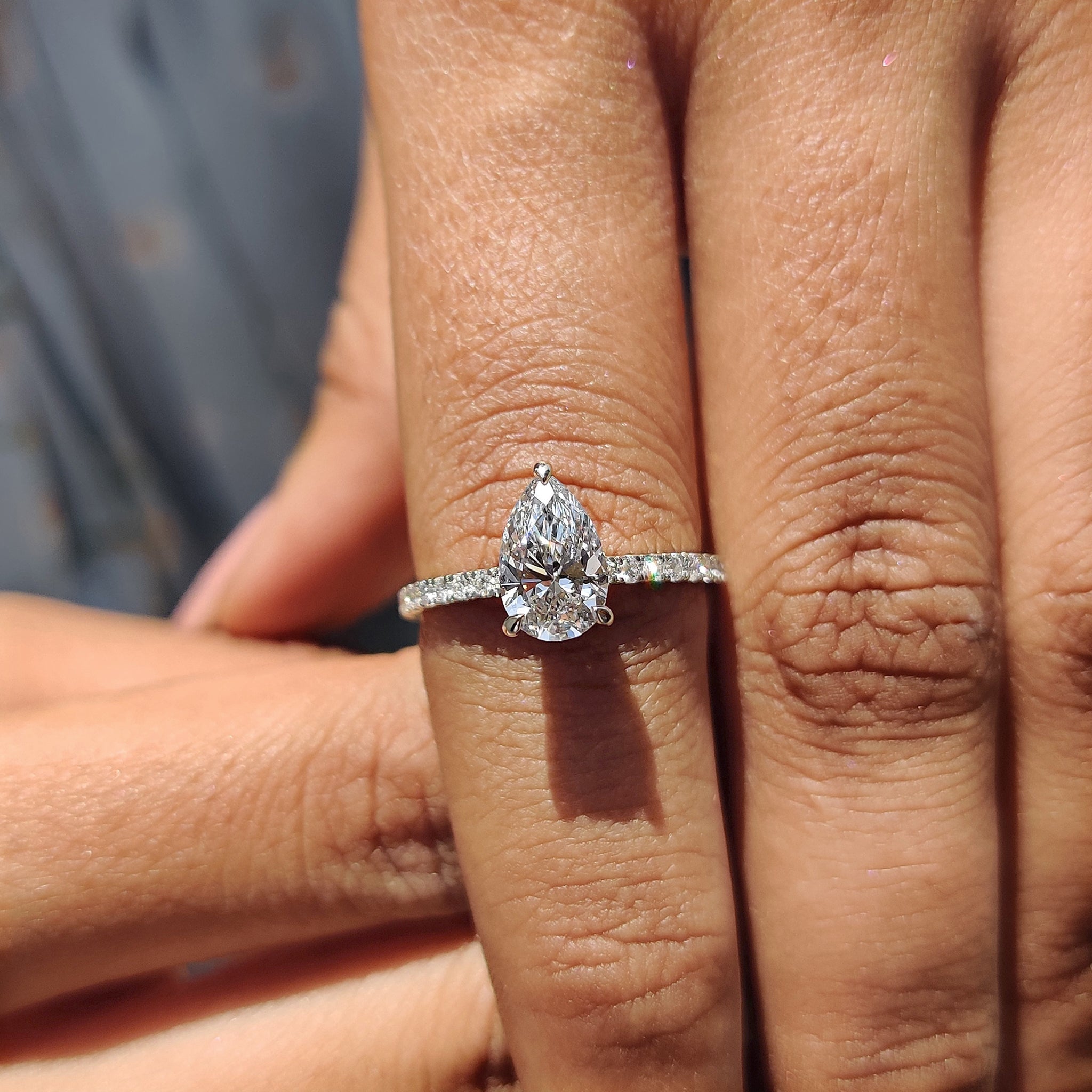 Pave Set Diamond Ring In Rose Gold