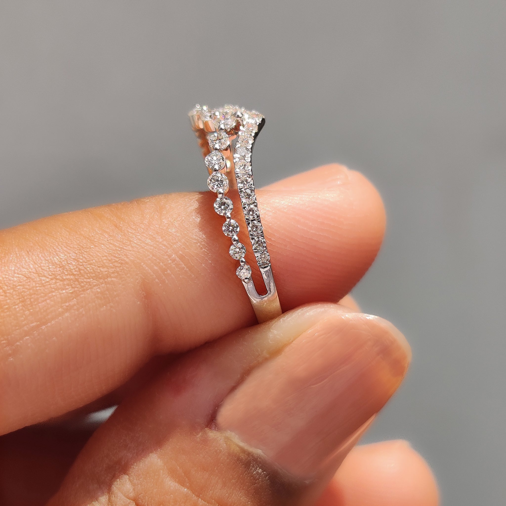 Handmade Jewelry with a Chevron Diamond Wedding Band design.
