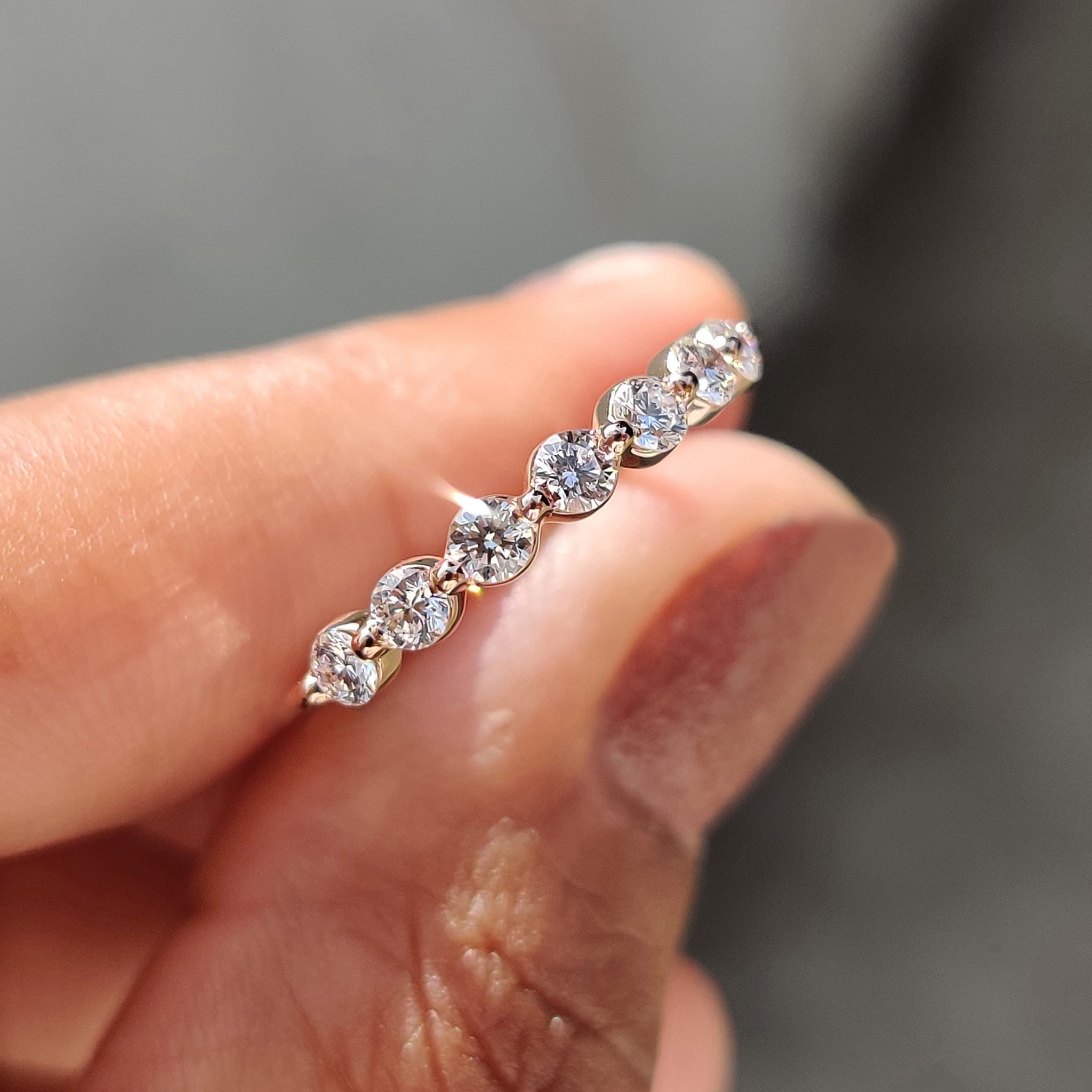 Shared Prong Diamond Band With Round Cut