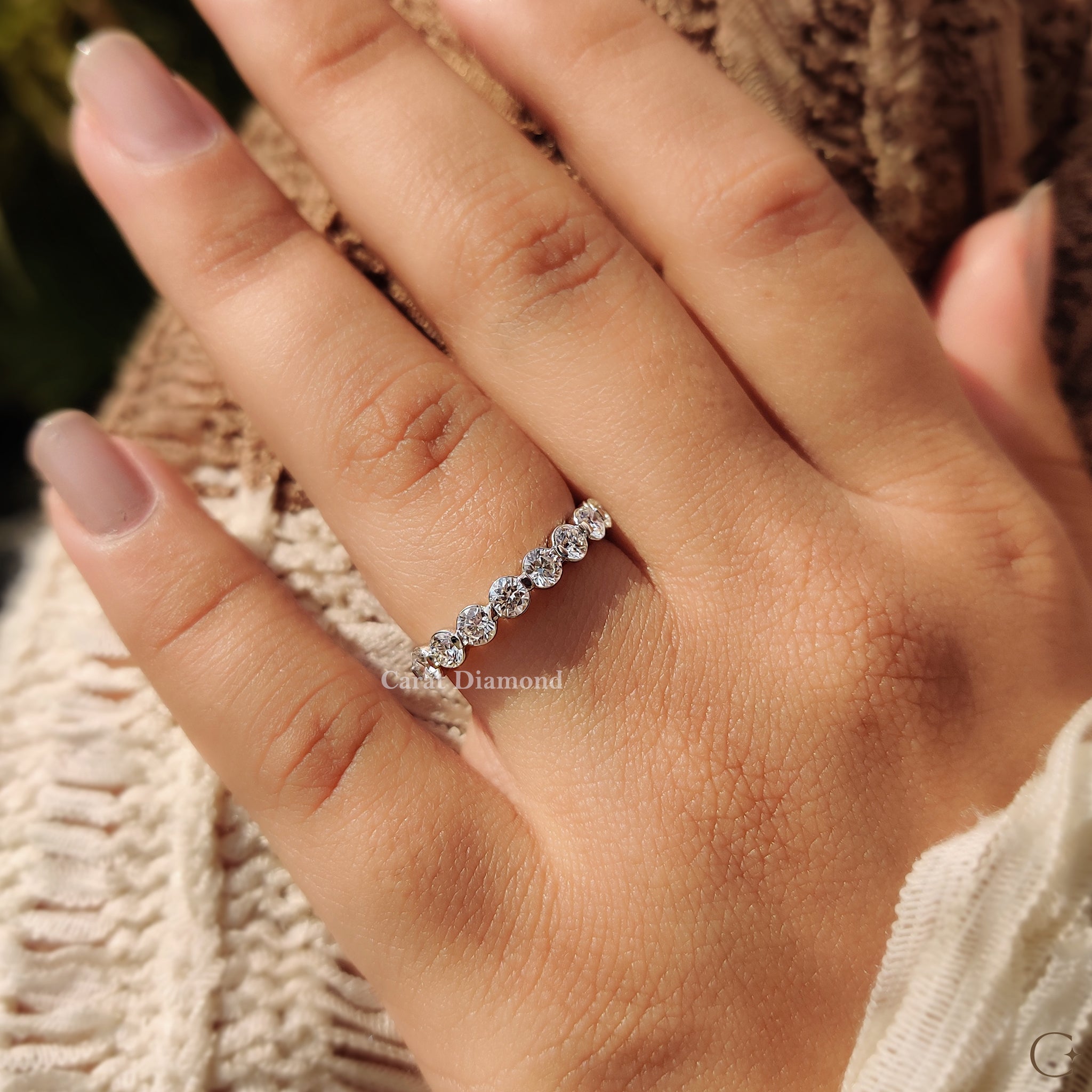 Lab Grown Diamond in a unique handmade jewelry band.