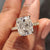 Cushion cut engagement ring with a refined design.
