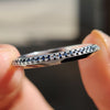 Black moissanite one side pave wedding band