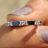 Moissanite wedding band built to sparkle.