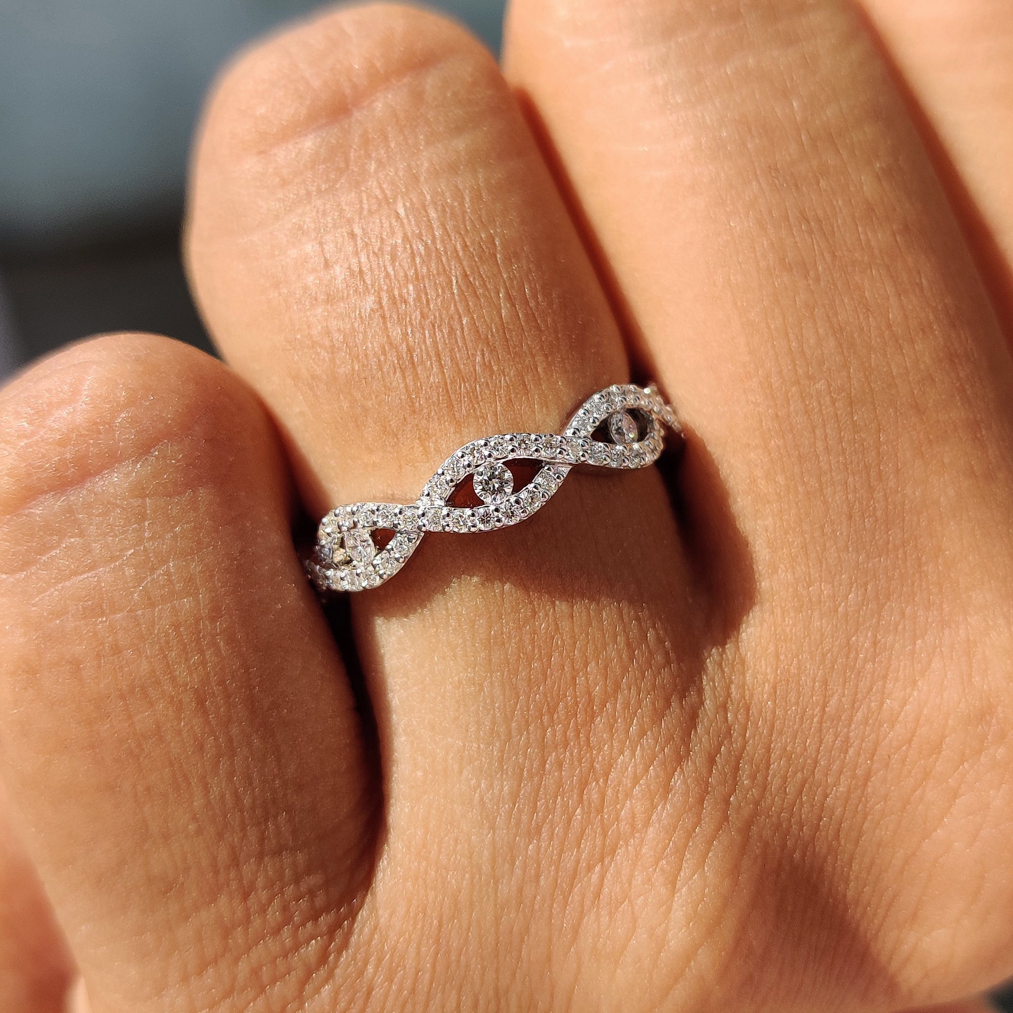 Stackable Diamond Band for a versatile, layered style.
