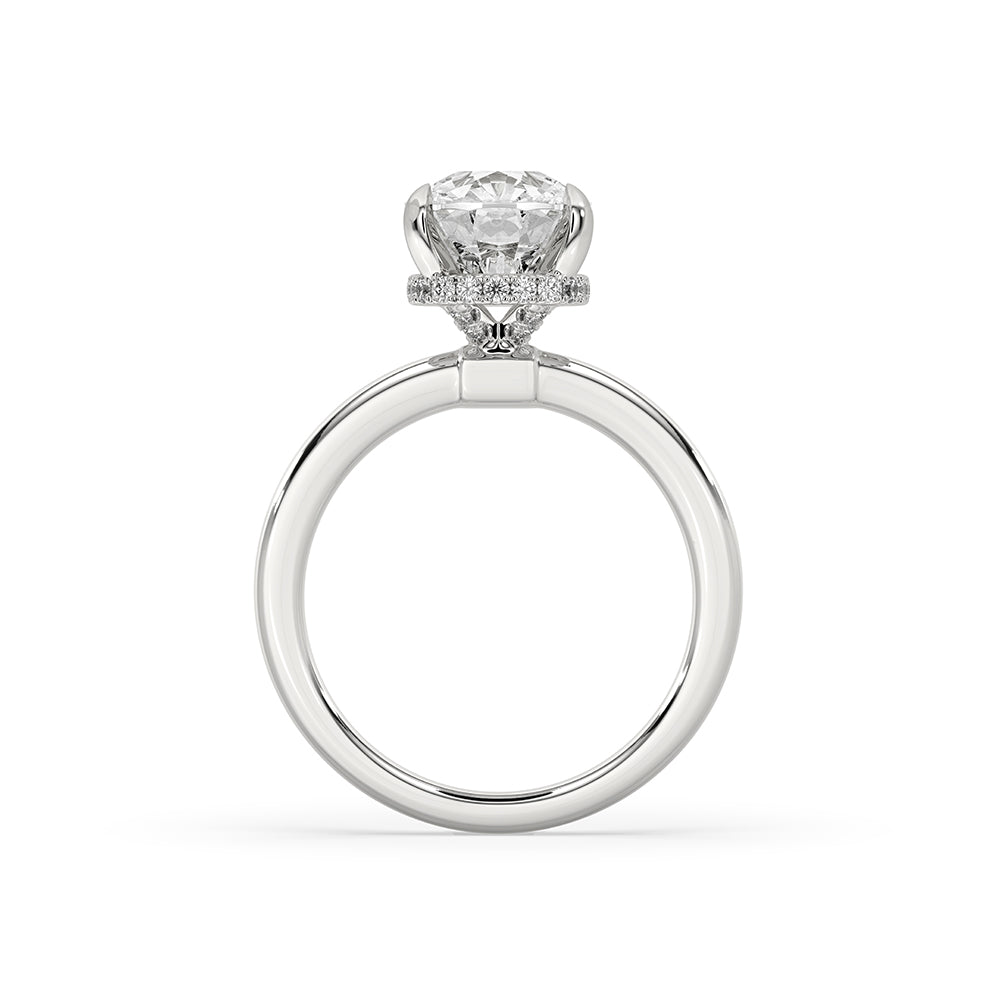 Hidden halo diamond ring for added sparkle.