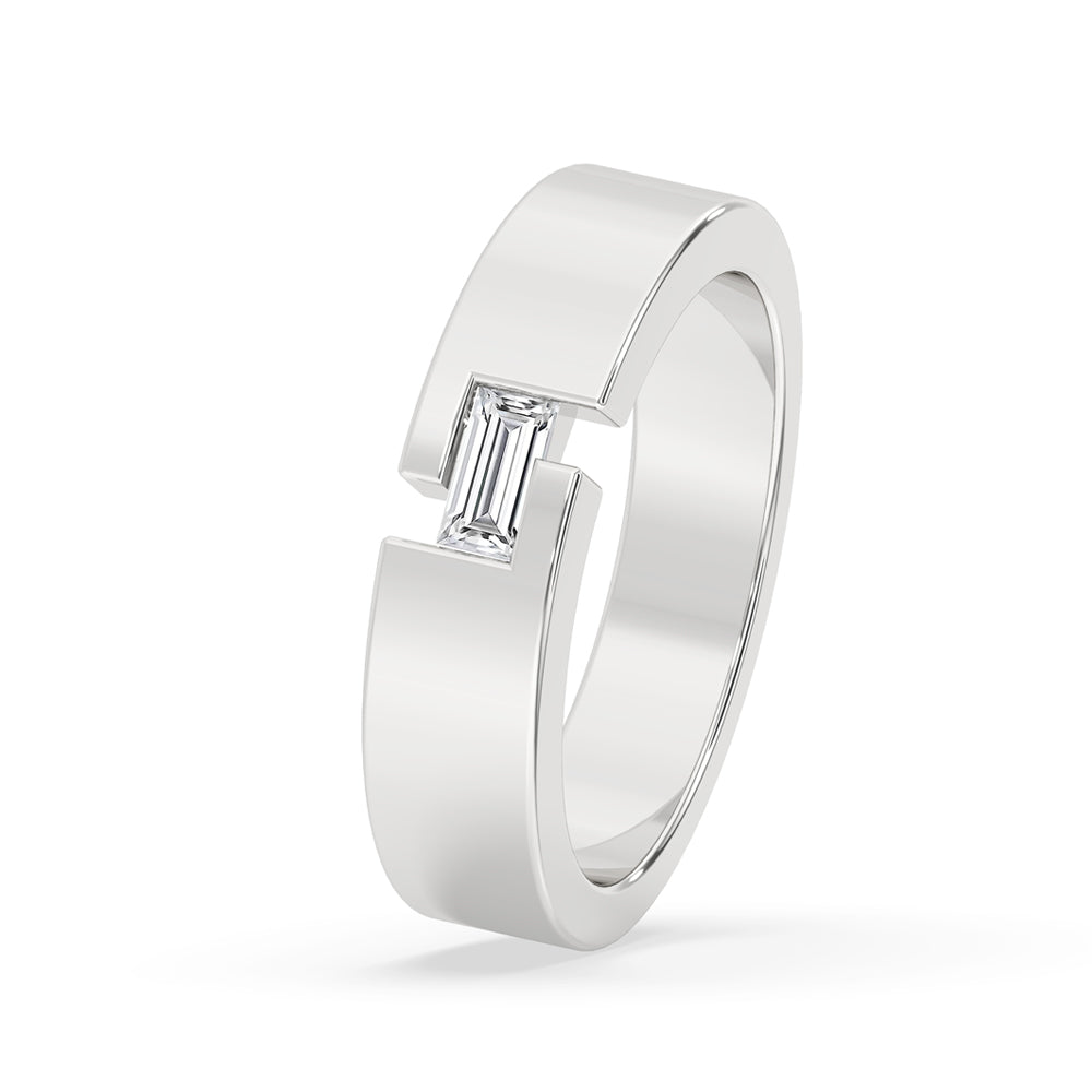 Mens Wedding Band featuring a timeless solitaire look.