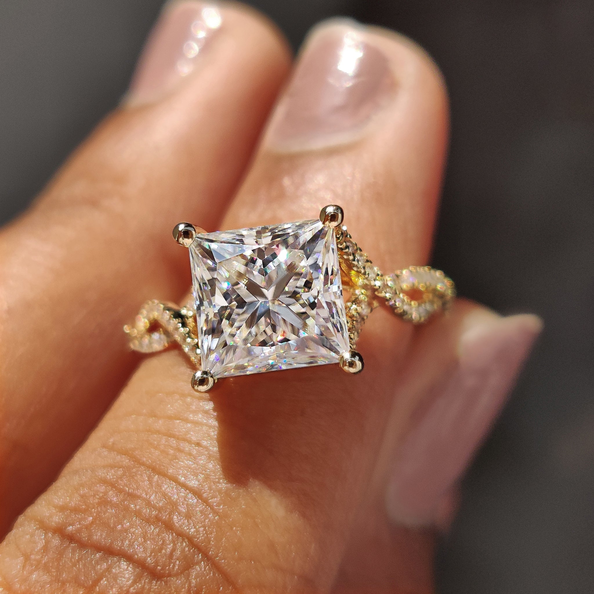 Peekaboo ring design with a hidden touch of sparkle beneath the band.