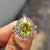 Oval cut moissanite ring with stunning clarity.
