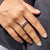White gold hexagonal outline wedding band
