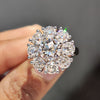 Round Old European Moissanite halo cluster ring