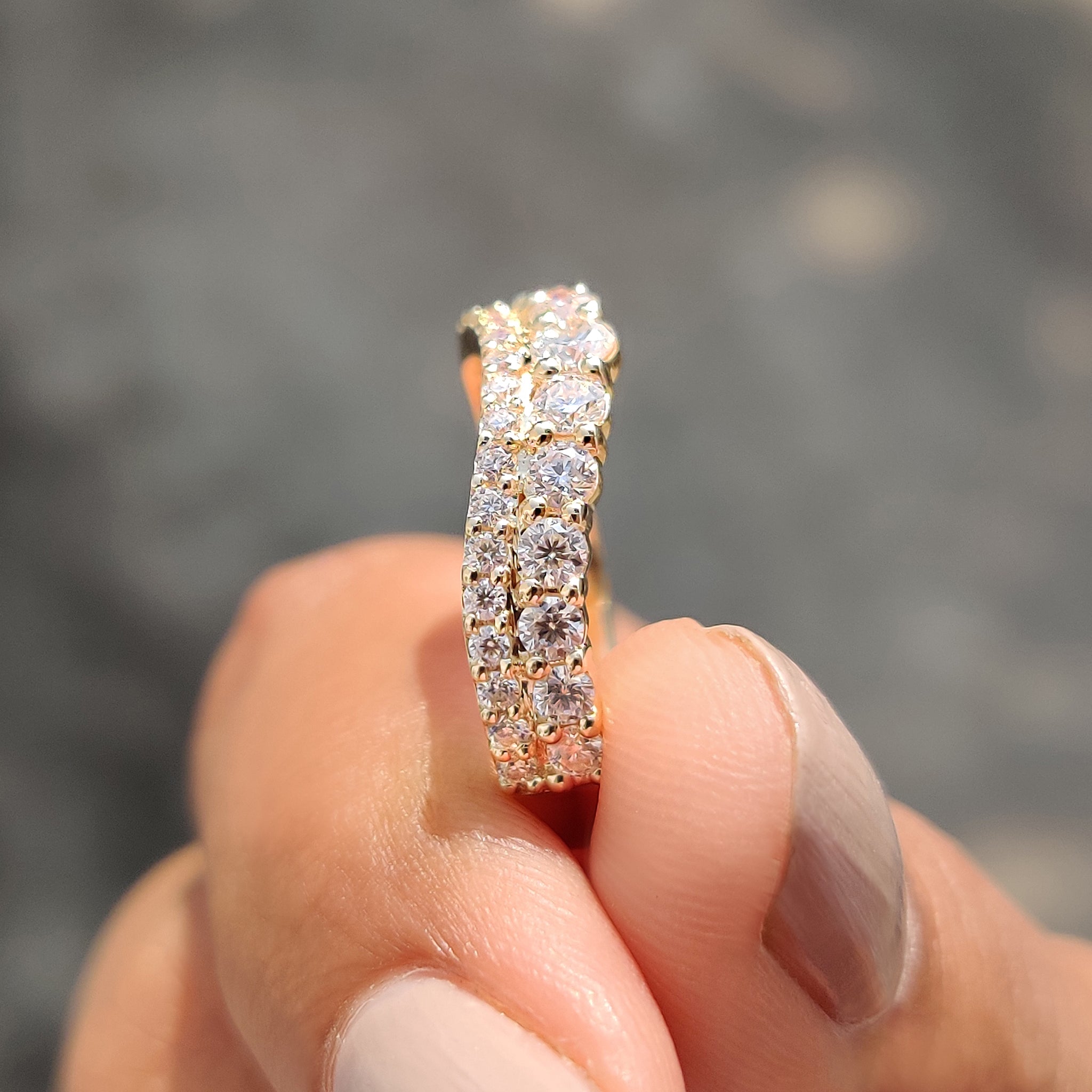 Half Eternity Wedding Band - Double Row  Style