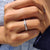 Moissanite channel set band with custom moissanite band.