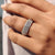 Half eternity wedding band in multi-layer moissanite design.
