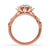 Elegant flower ring with round diamond and rose gold, 4 prong ring setting, handmade ring
