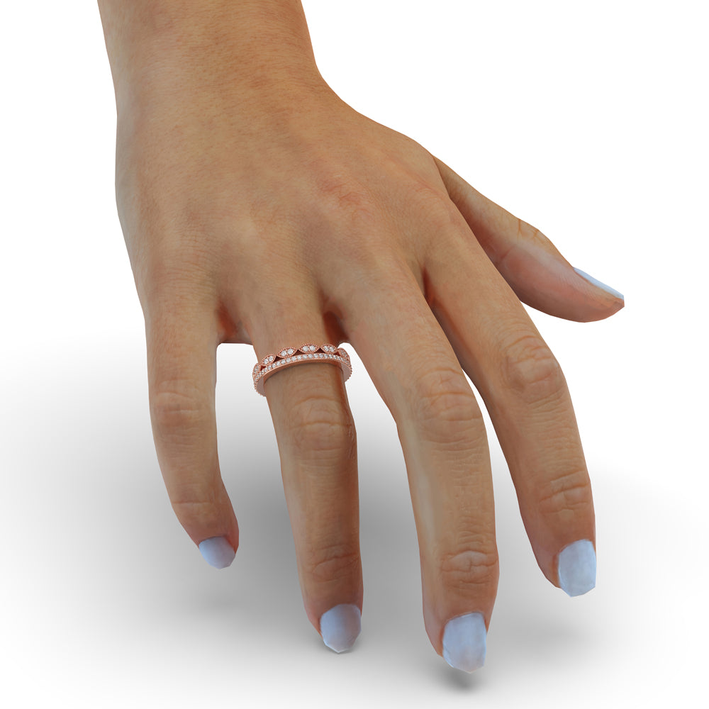 Diamond milgrain band showcasing IGI certified craftsmanship.
