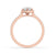 Lab diamond ring with pave band and six prong engagement ring style, showcasing a beautiful handmade jewelry design.
