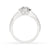 Twisted halo engagement ring featuring a brilliant round diamond, surrounded by delicate halo settings for added sparkle.