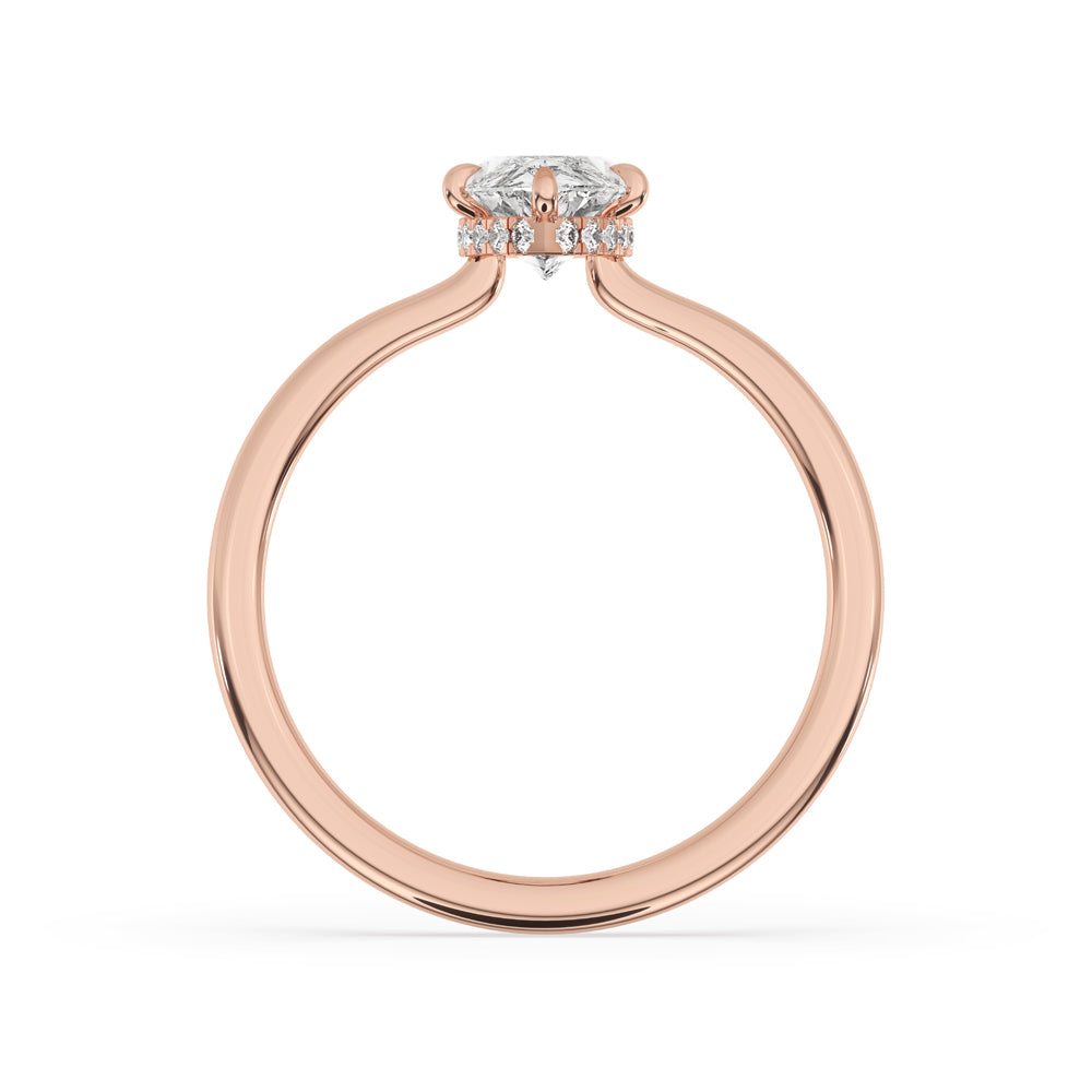 1 carat marquise engagement ring in solitaire style, rose gold engagement ring, handmade jewelry, carat diamonds ring
