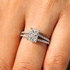 Hidden halo with round diamond engagement ring.
