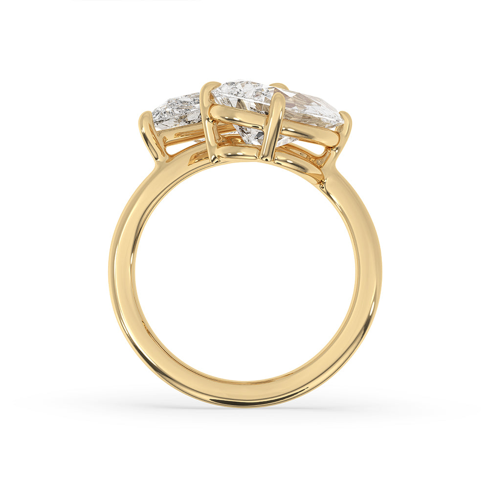 Two Stone Engagement Ring with a stunning yellow gold setting.
