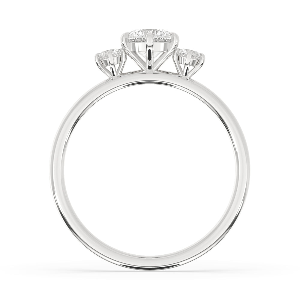 Stunning white gold ring with a 3 Stone Diamond Engagement Ring design.
