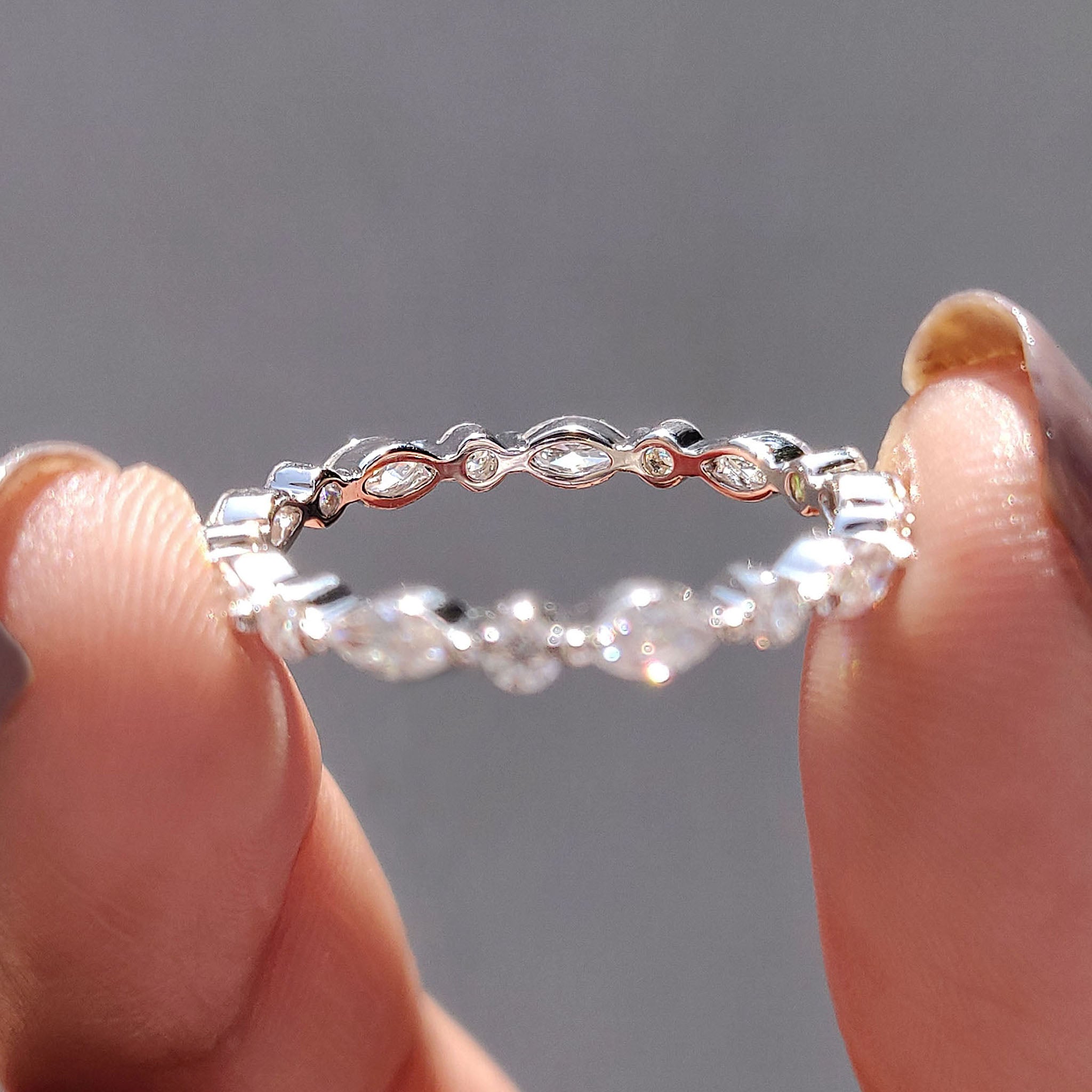 Marquise Wedding Band – Full Eternity Style