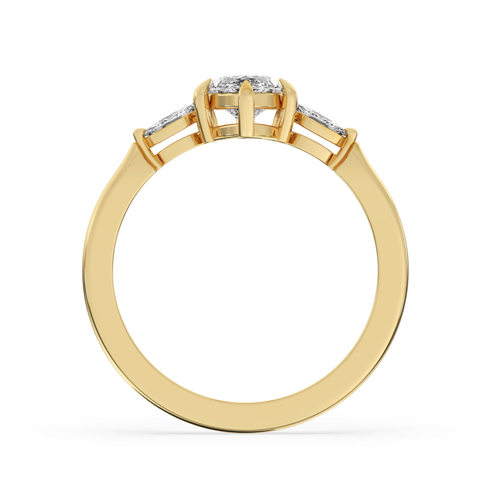 Side Stone Engagement Ring with a custom-made 3 stone design.

