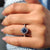 Round moissanite ring with prong setting ring
