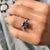 Princess cut moissanite ring offering radiant sparkle.
