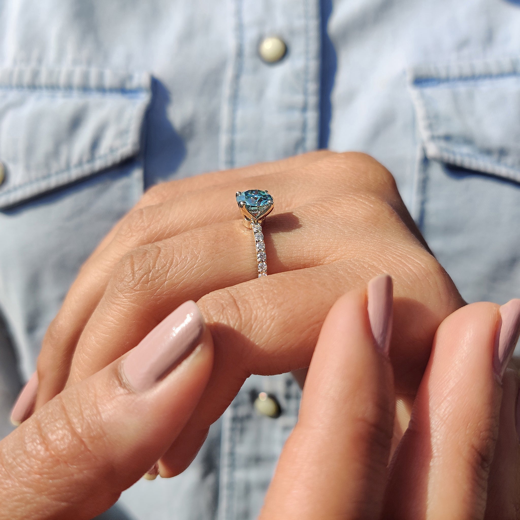 A promise ring with a handmade ring setting feels both meaningful and personal.
