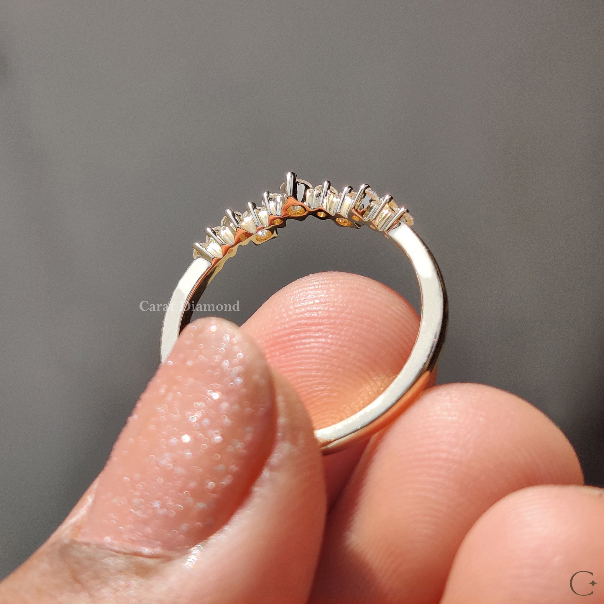 Yellow gold wedding band made with fine handmade jewelry.

