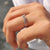 Double Row Wedding Band with shared prong diamonds for a bold look.
