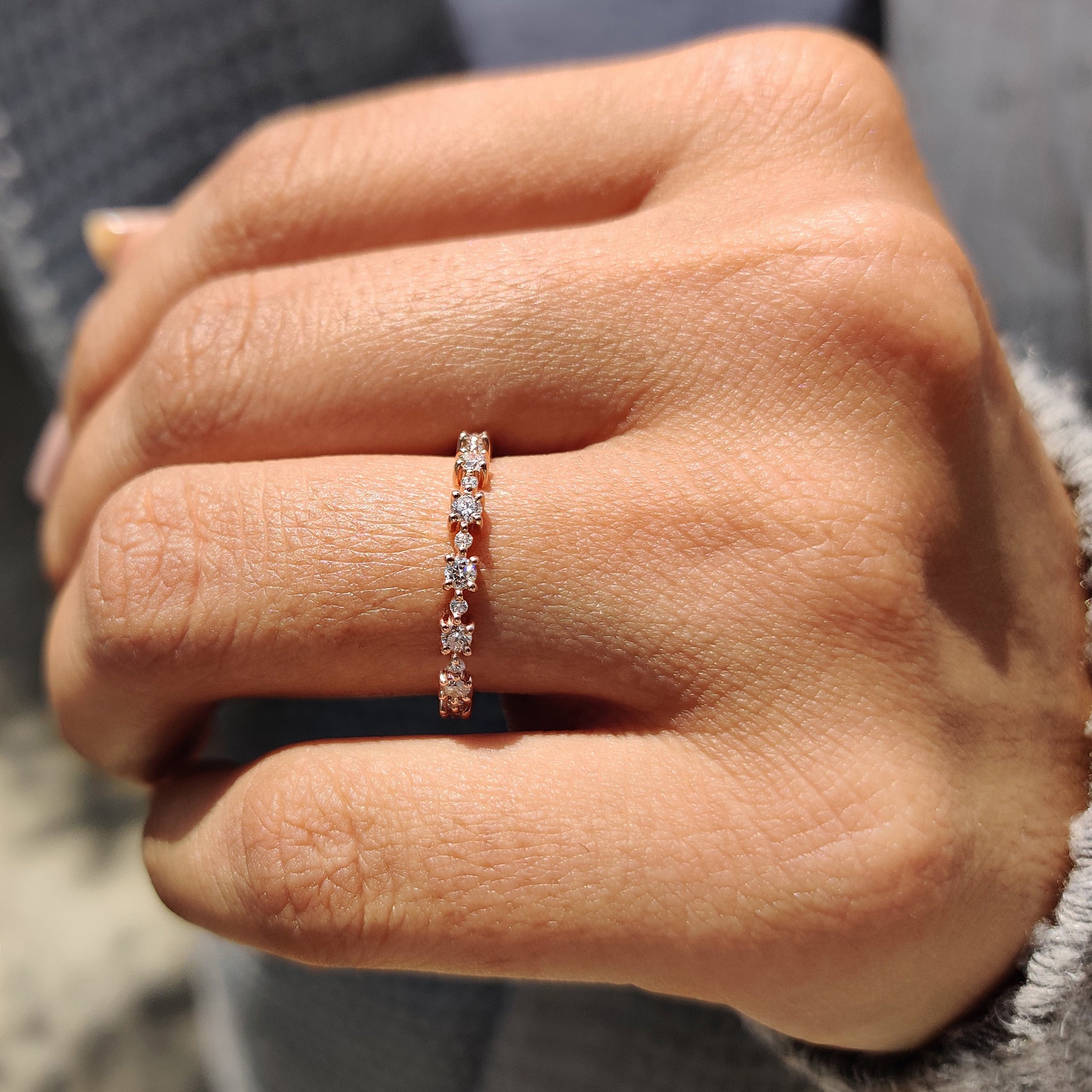 Lab Grown Diamond Rose Gold Eternity Band