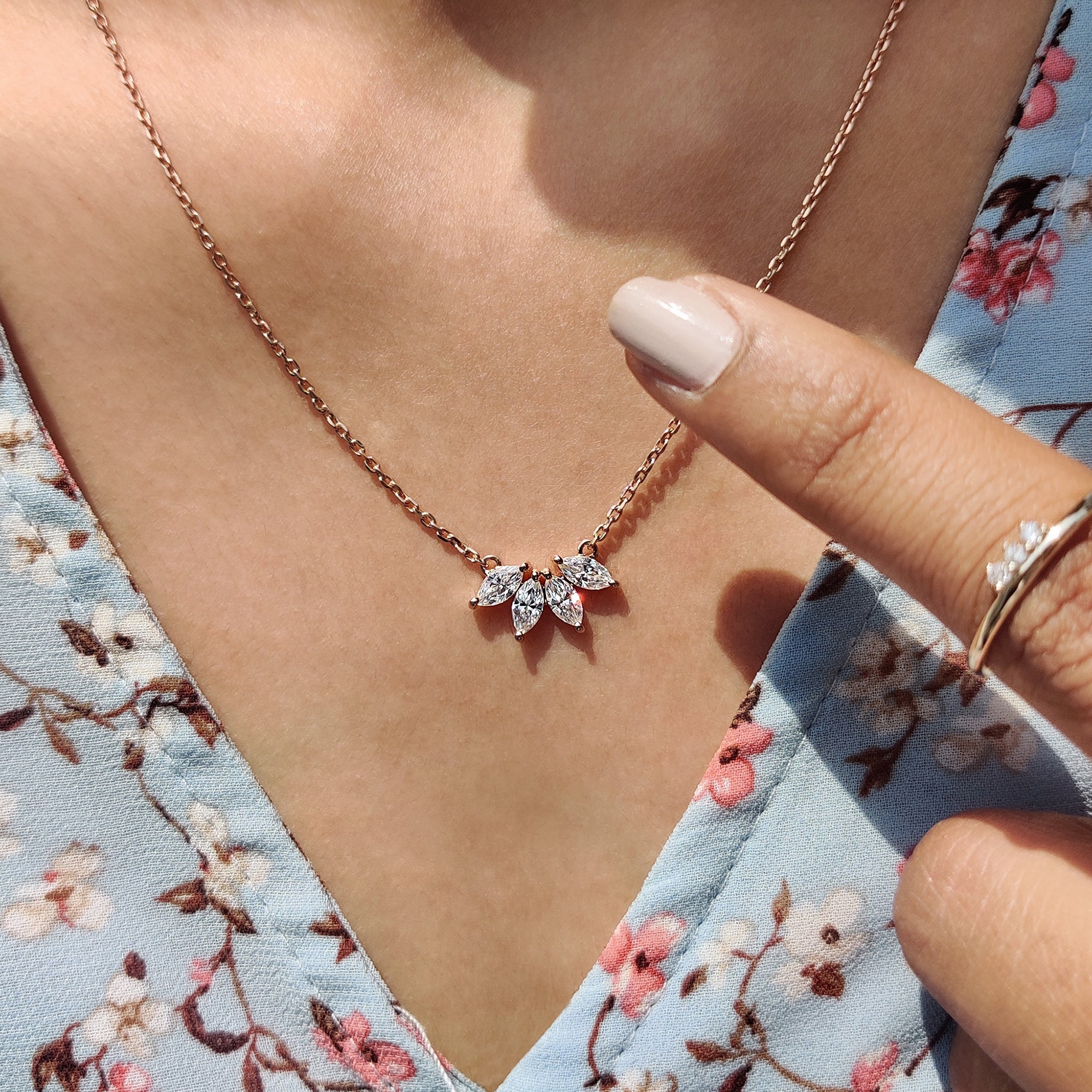 Marquise Cut Pendant styled as custom pendant for customized gifts for her.
