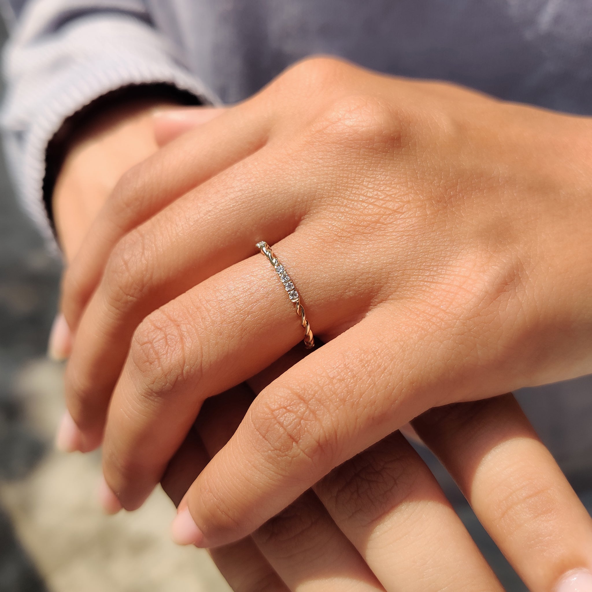 Round diamond wedding band in a classic style.