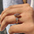 Toi et moi engagement ring styled with dress
