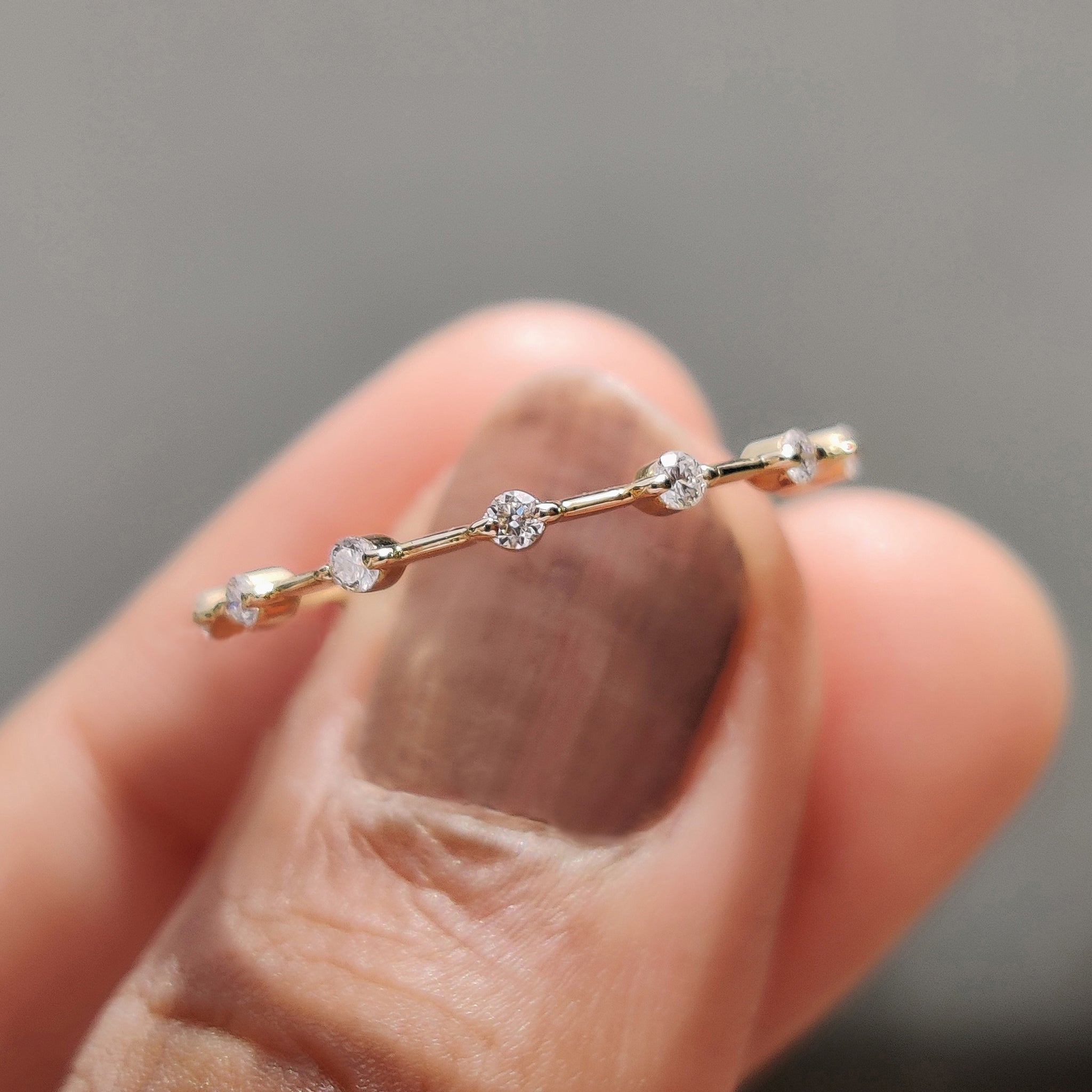 Round diamond eternity band with a timeless design.
