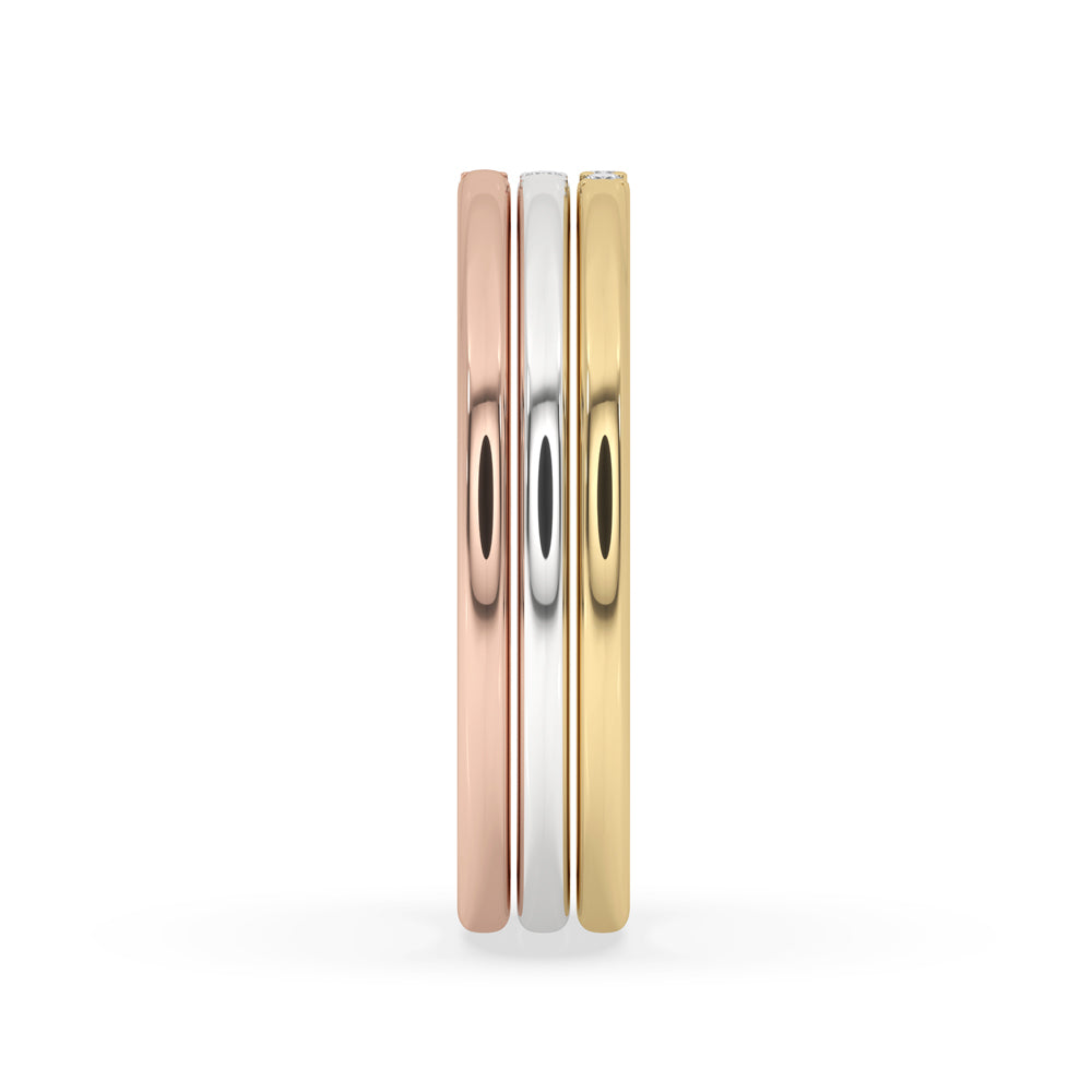 White gold comfort fit wedding band crafted with a sleek and elegant finish.