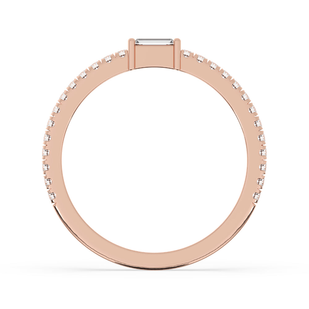 East West ring in 4 prong setting. Carat diamonds engagement ring. 