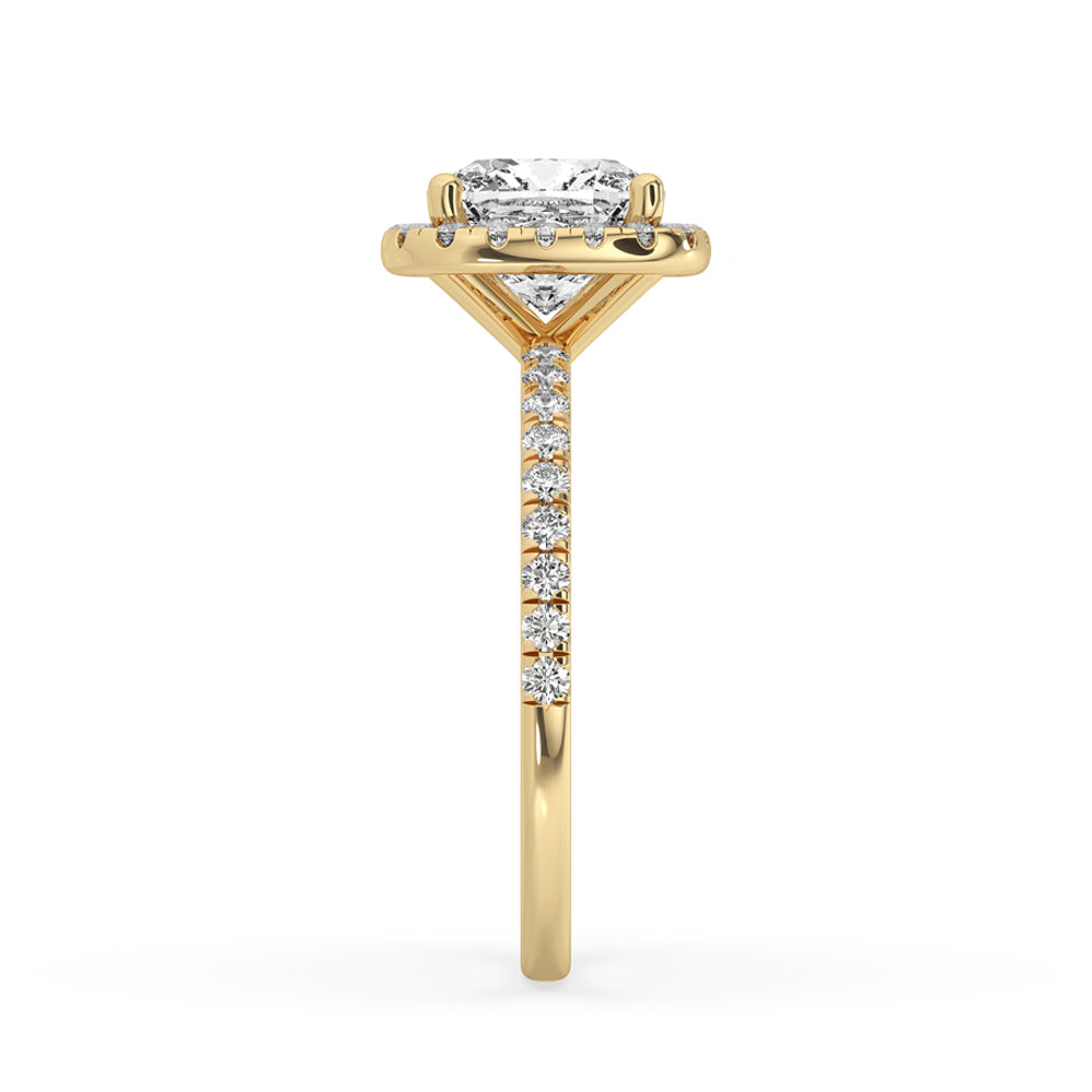 2 Carat Cushion Cut Diamond Ring With Pave Band
