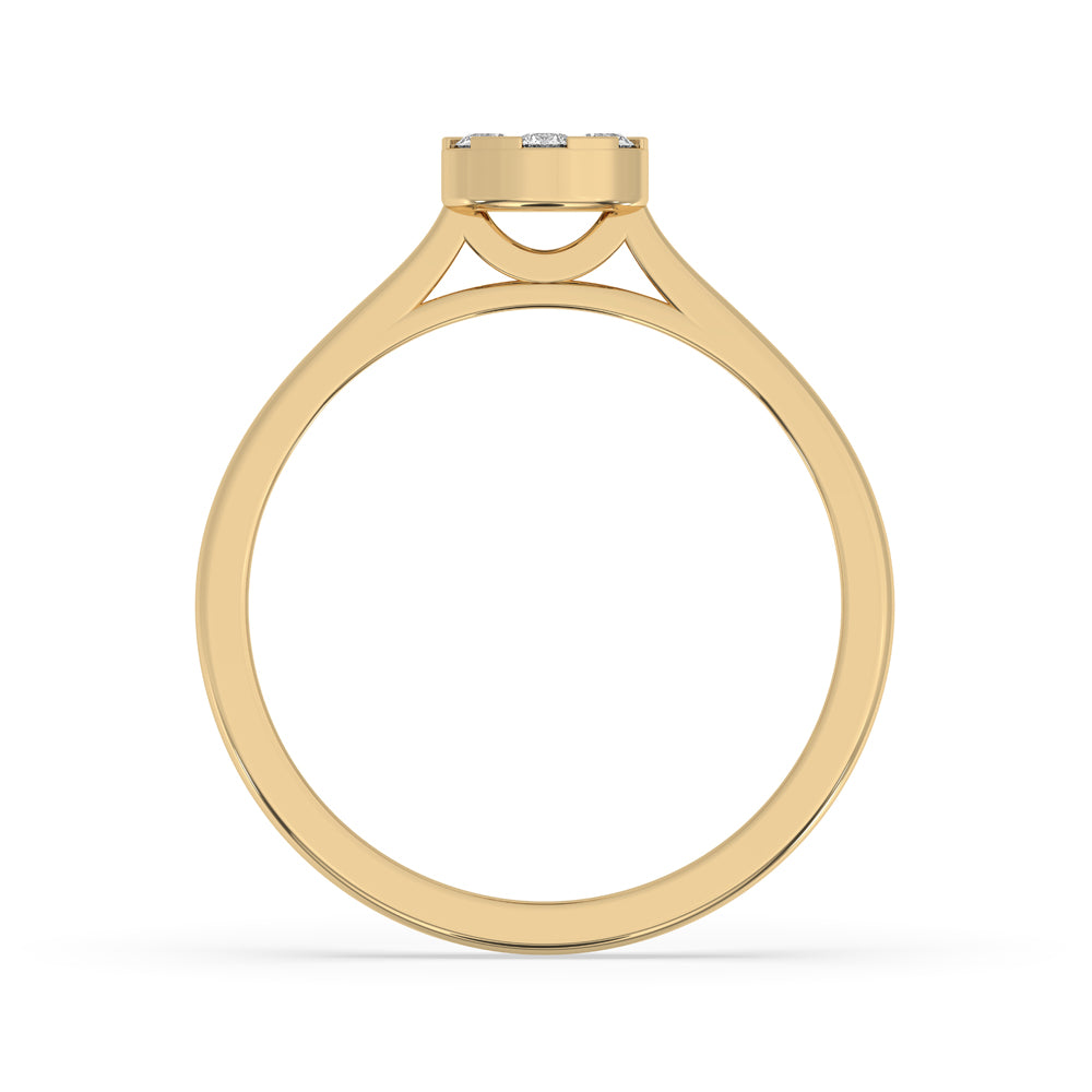 Diamond cluster engagement ring with unique engagement ring design
