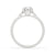 Cathedral setting ring with side stone design and pave diamond band, IGI certified.