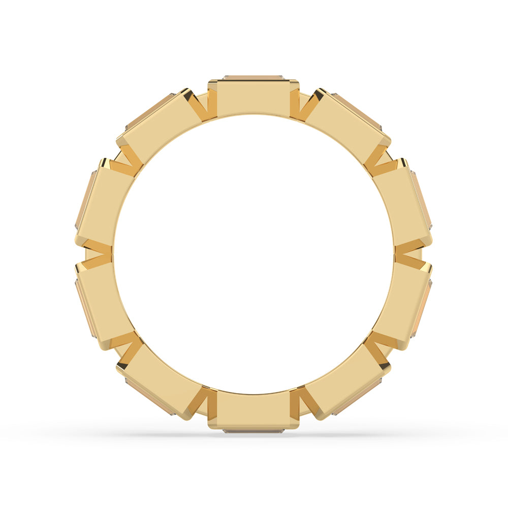 Handmade jewelry showcasing a bezel set diamond band for sophisticated occasions.
