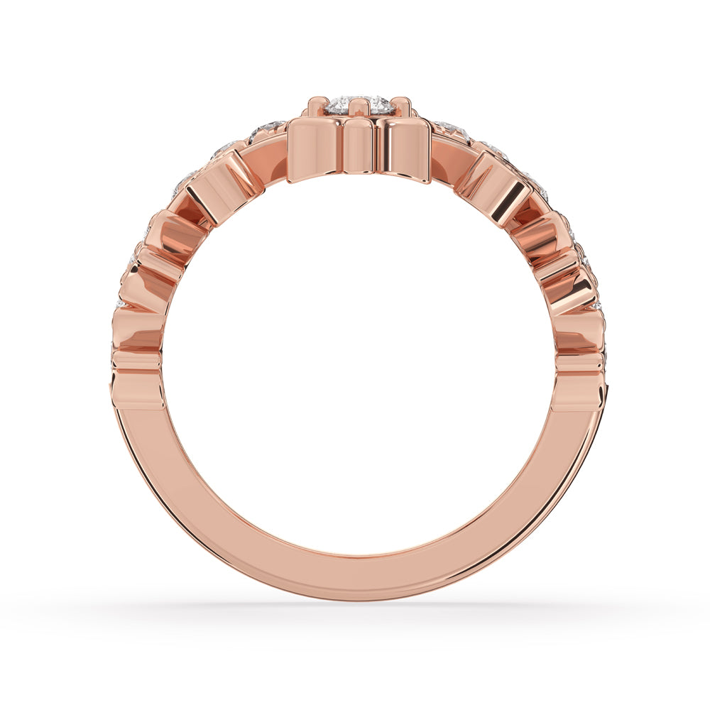 Engagement ring with wedding band showcasing round brilliant cut diamond ring for classic appeal.