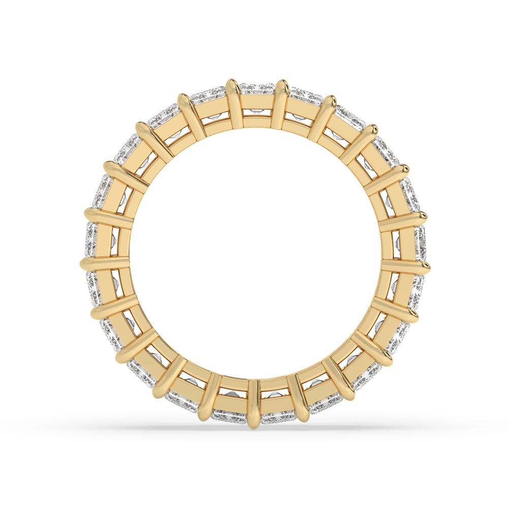 Gold Diamond Wedding Band in a classic claw prong setting.
