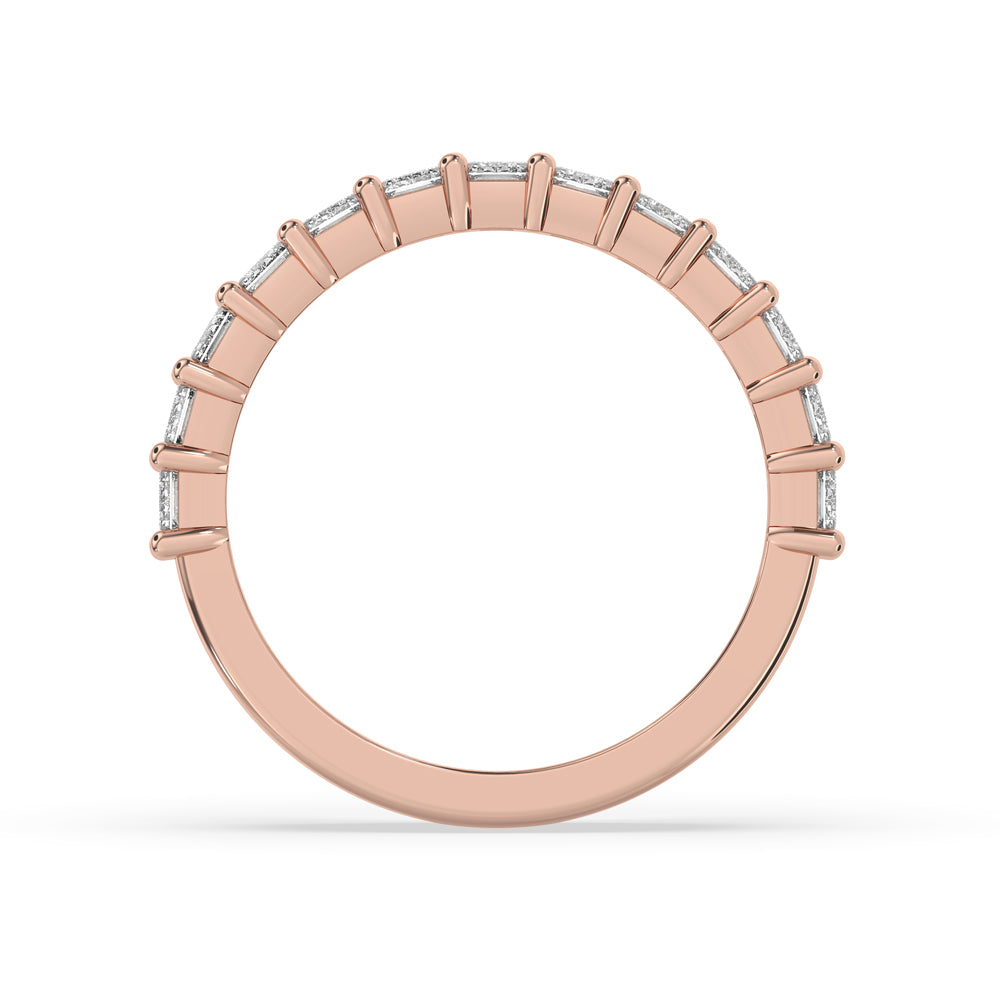 Rose Gold Wedding Band featuring lab grown diamonds.