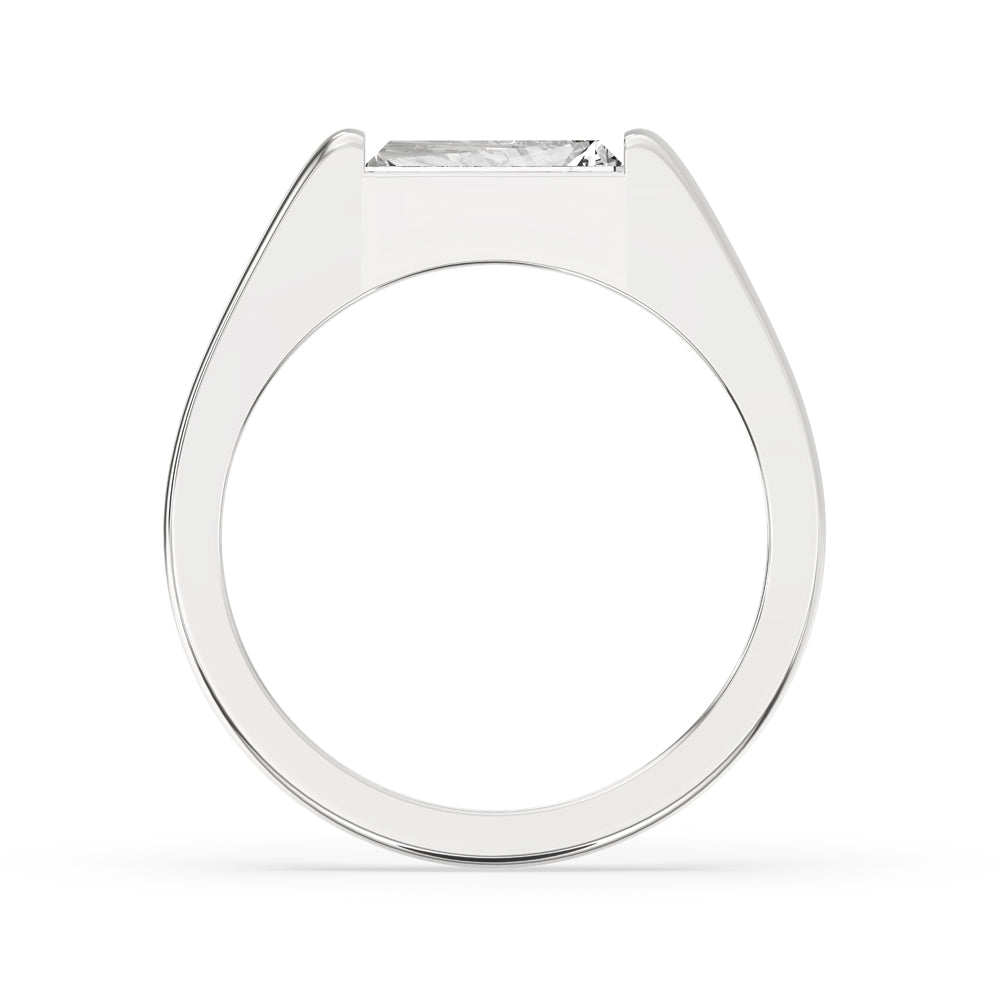 Classic Tapered Baguette Engagement Ring featuring lab-grown diamonds set in a rose gold band.