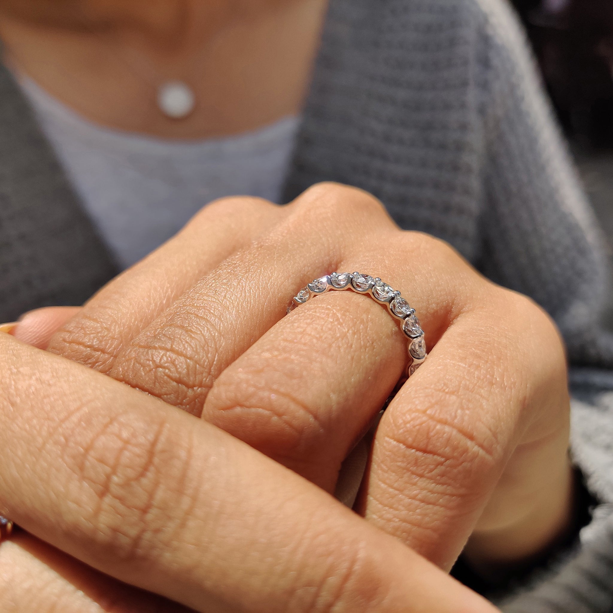Full Eternity Yellow Gold Wedding Band