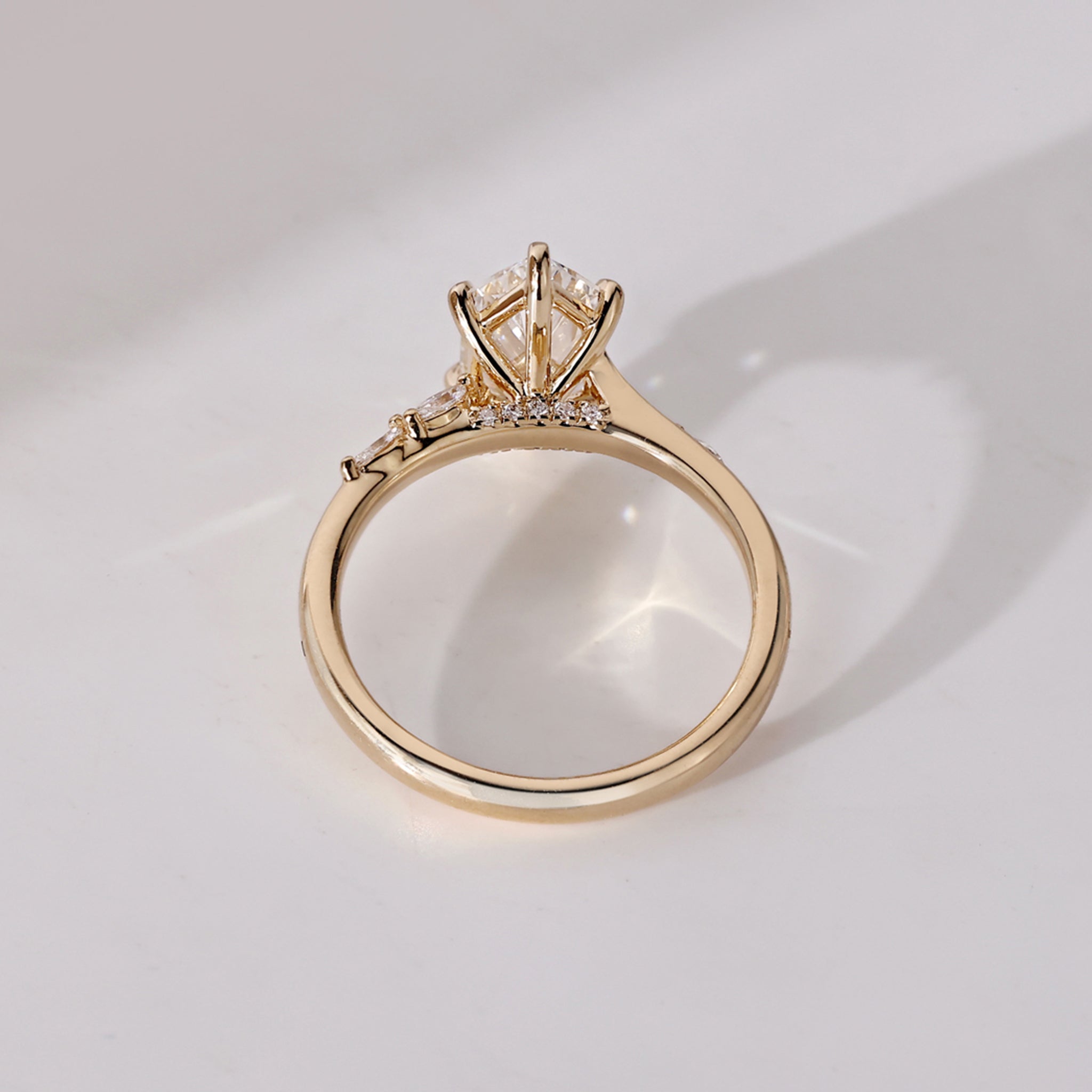 Dutch Marquise Diamond Engagement Ring In Bridge Accent